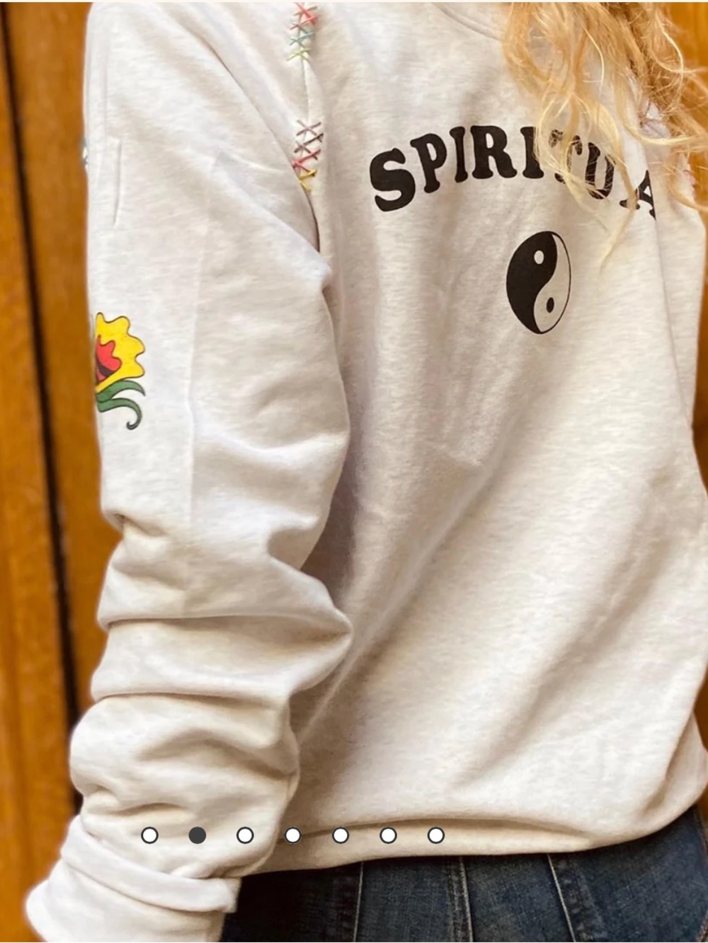 Monoki Love & Faith Graphic Crewneck Sweatshirt - Gray
